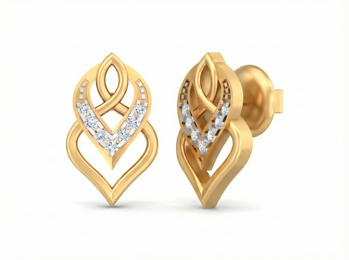 18K Gold & Diamond Women Earring KSK034