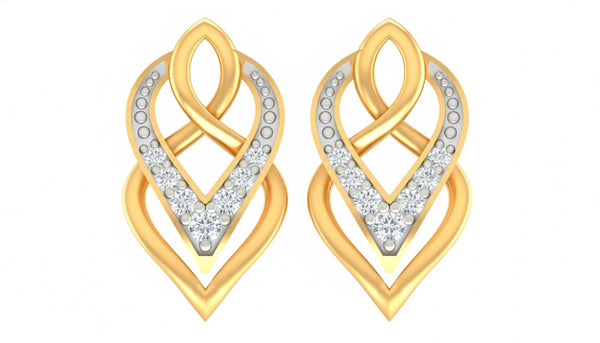 Gold & Diamond Stylish Women Stud Earring KRC40589E