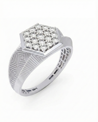 18K Gold & Diamond Band Ring For Men KRC60133