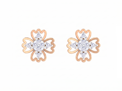 Floral Rose Gold Diamond Earring | under 40k 