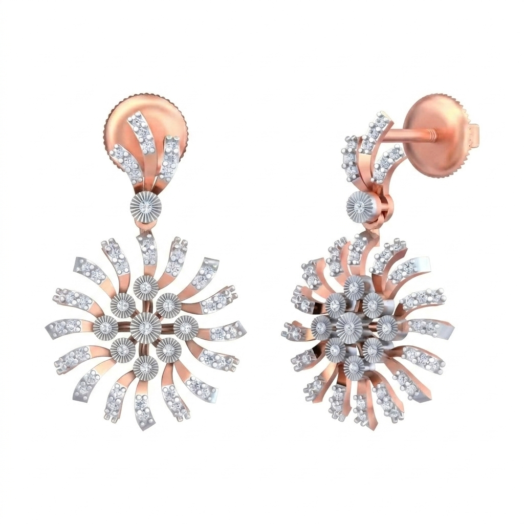 Gold & Diamond Women Dangler Earring KRC60060E