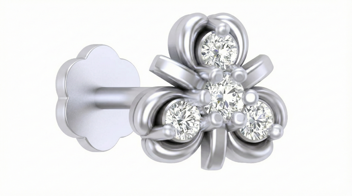 18K Gold & Diamond Stud Nose Pin KRA50011