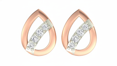 18K Gold & Diamond Women Dailywear Earring KER-77