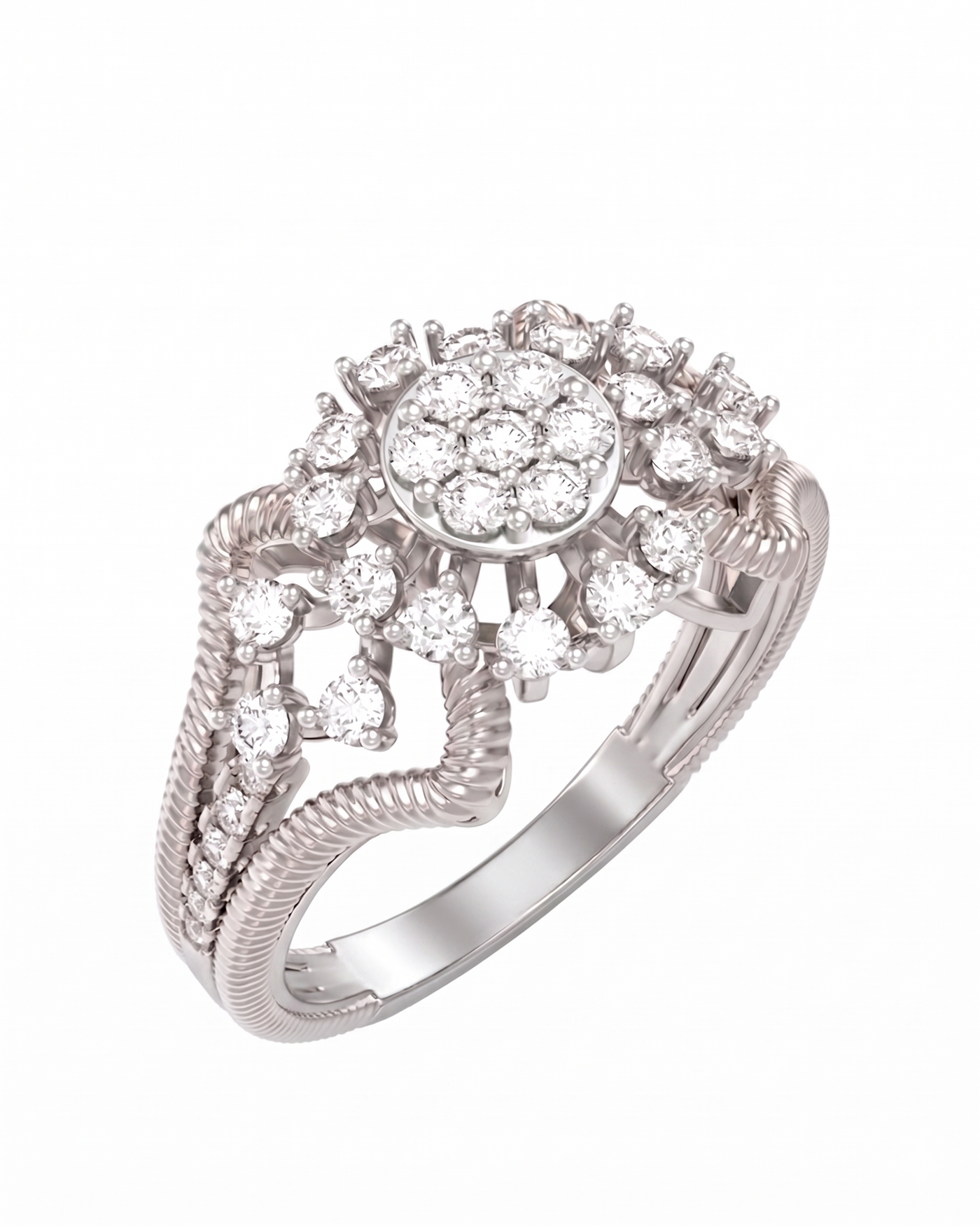 Gold & Diamond Engagement Ring For Women KRC10896