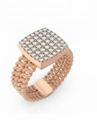 18K Gold & Diamond Engagement Ring For Men KRC60128