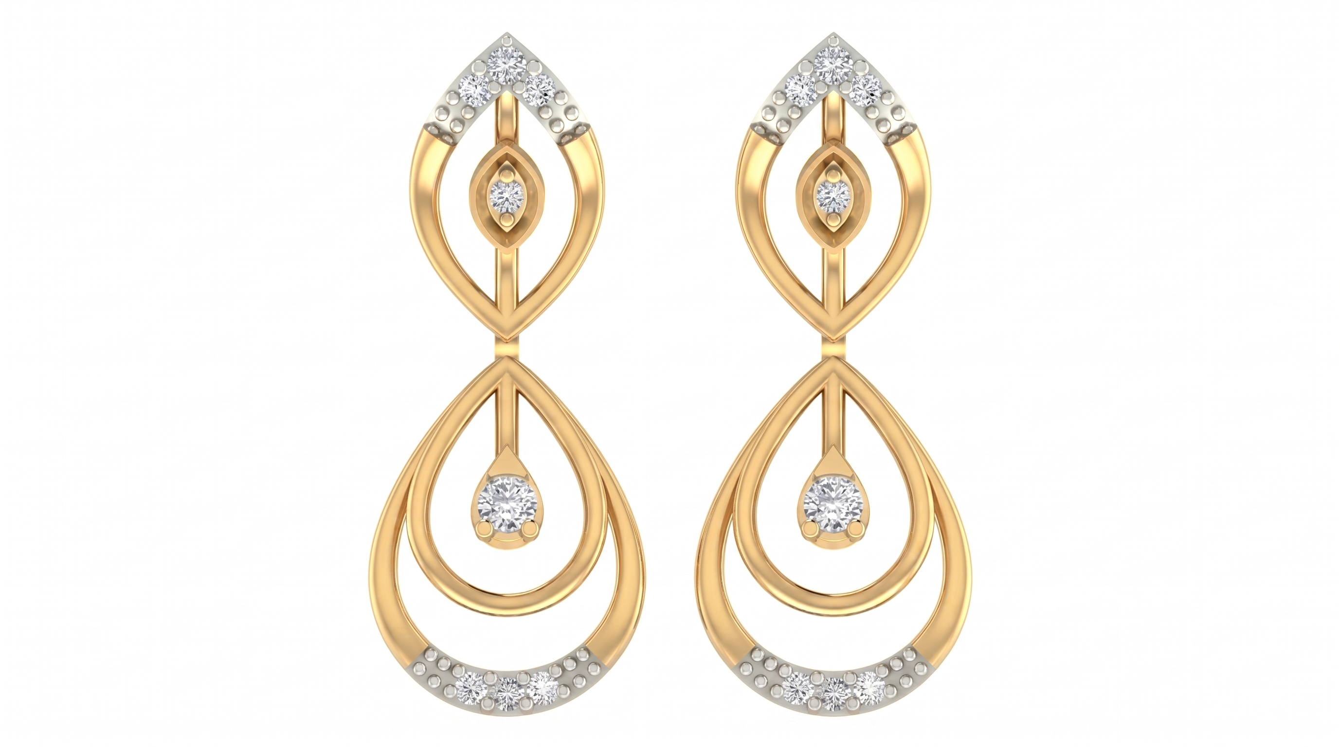 Yellow Gold Diamond Earring | under 30K