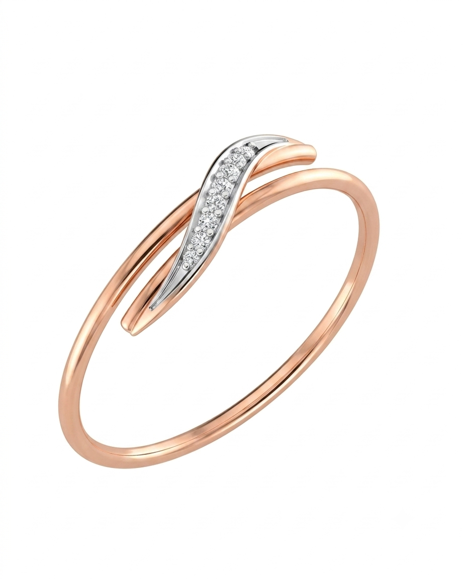 Gold & Diamond Dailywear Ring For Women KRB10112