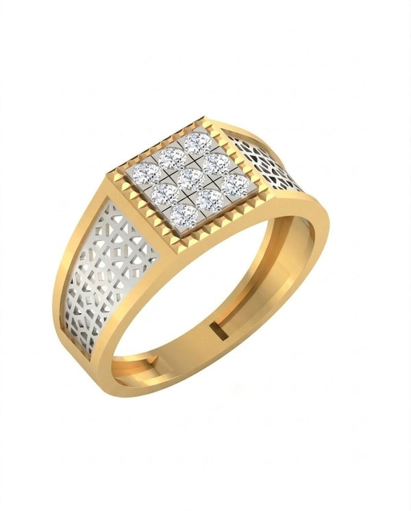 Gold & Diamond Engagement Ring For Men KRB20009