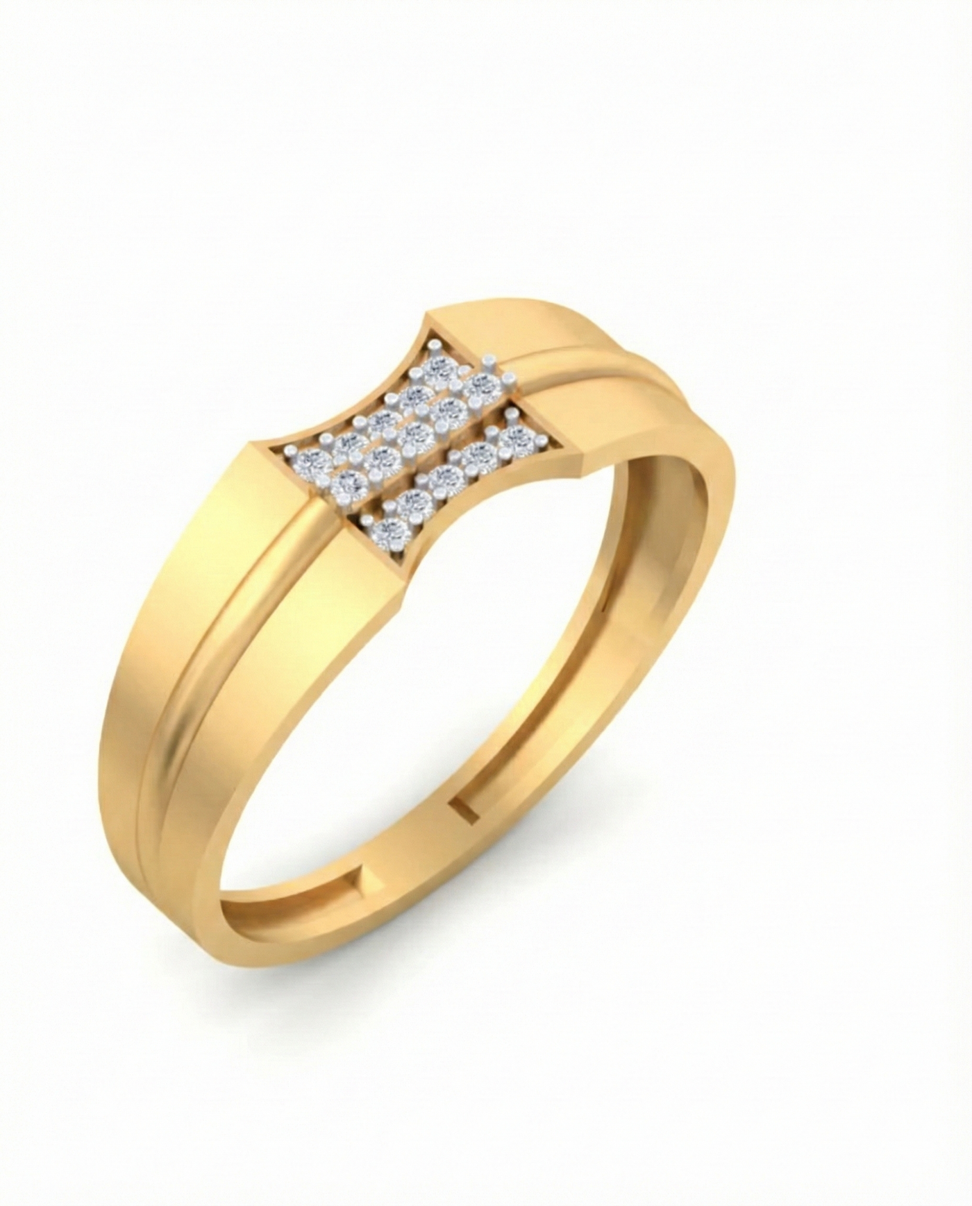 Gold & Diamond Band Ring For Men KRC20029