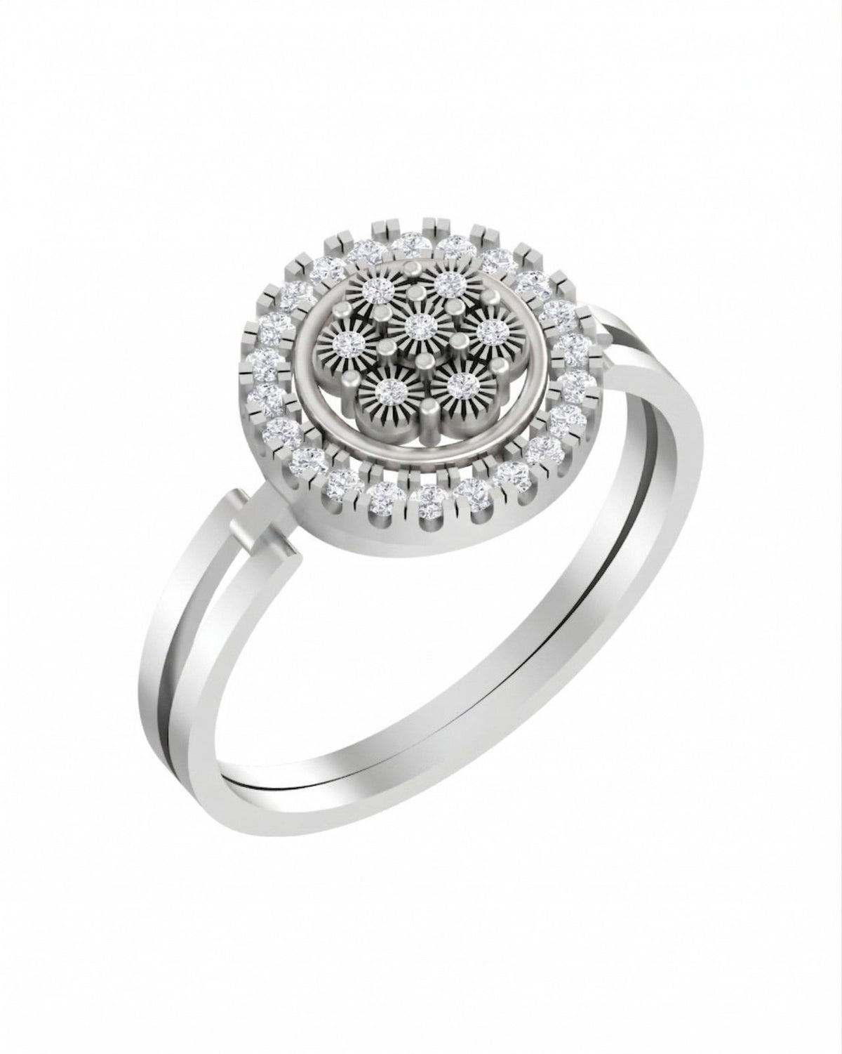 Gold & Diamond Cluster Ring For Women KRC10295