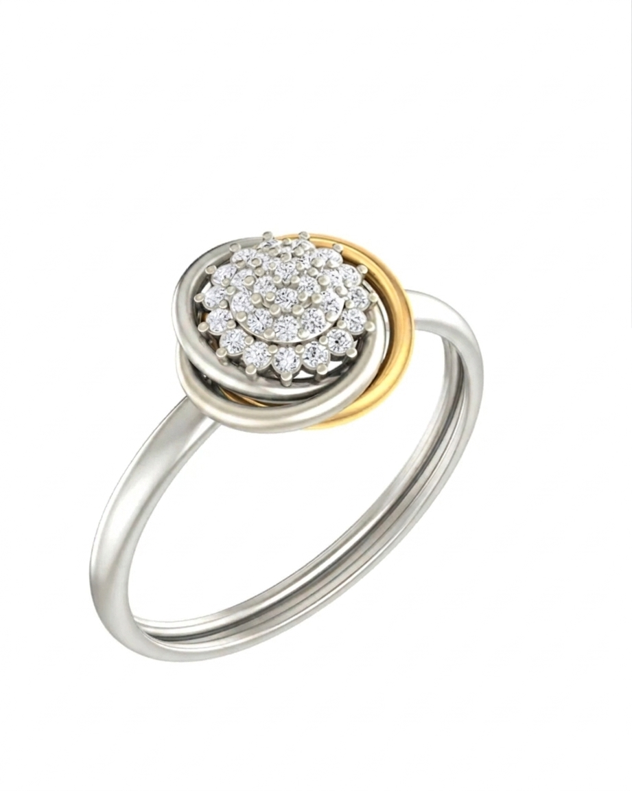 Gold & Diamond Ring For Women KRB10174
