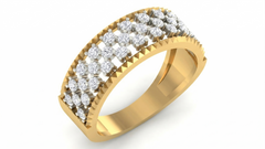 महिलाओं के लिए 18K गोल्ड और डायमंड बैंड रिंग KRA10482