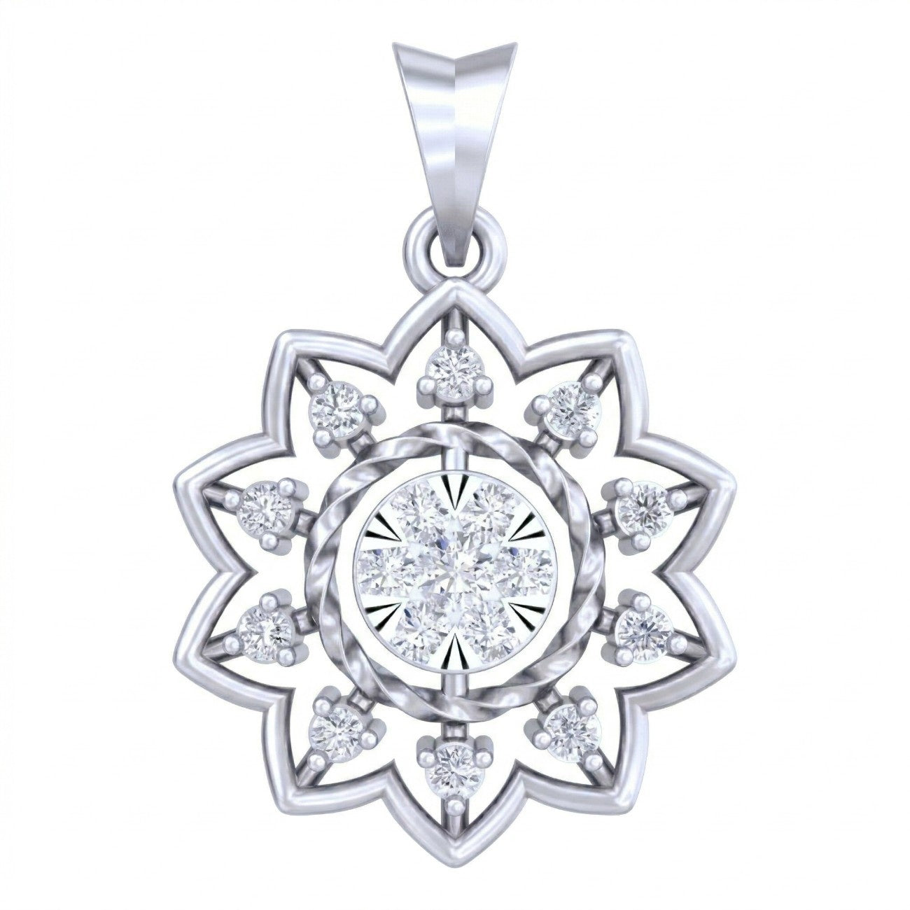 White Gold and diamond pendant for women