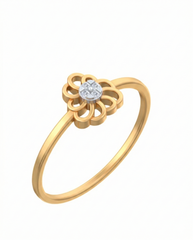 18K Gold & Diamond Dailywear Ring For Women KSK164