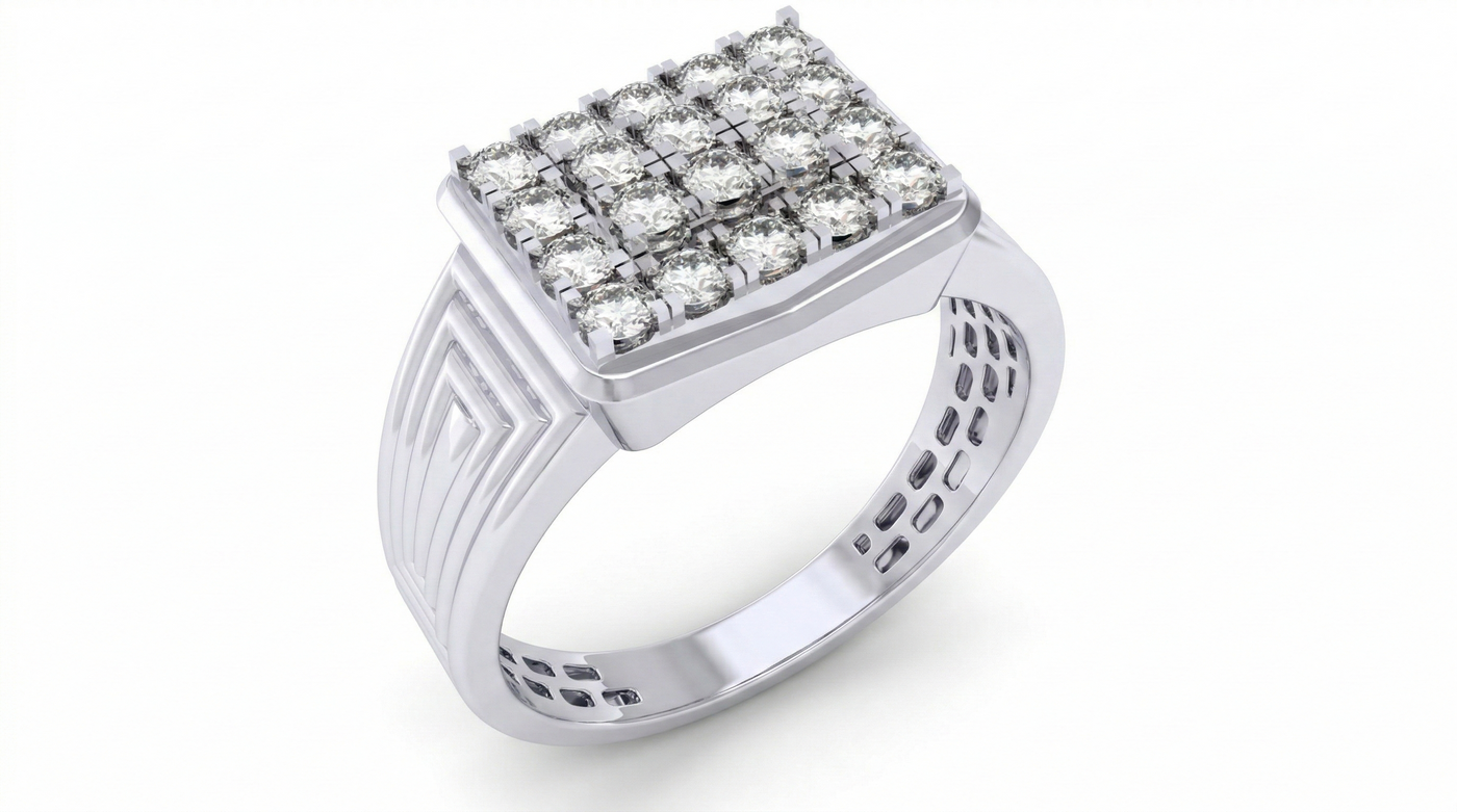 Gold & Diamond Engagement Ring For Men KRC20235