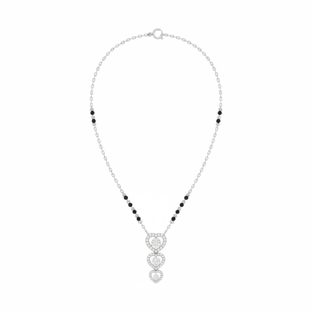 Gold & Diamond Heart Mangalsutra For Women KRC50198