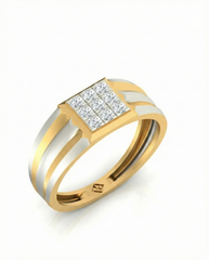 18K Gold & Diamond Engagement Ring For Men GR-1426
