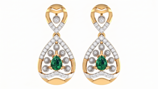 Gold & Diamond Women Gemstone Earring KRC60070E