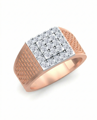 18K Gold & Diamond Band Ring For Men KRB60304