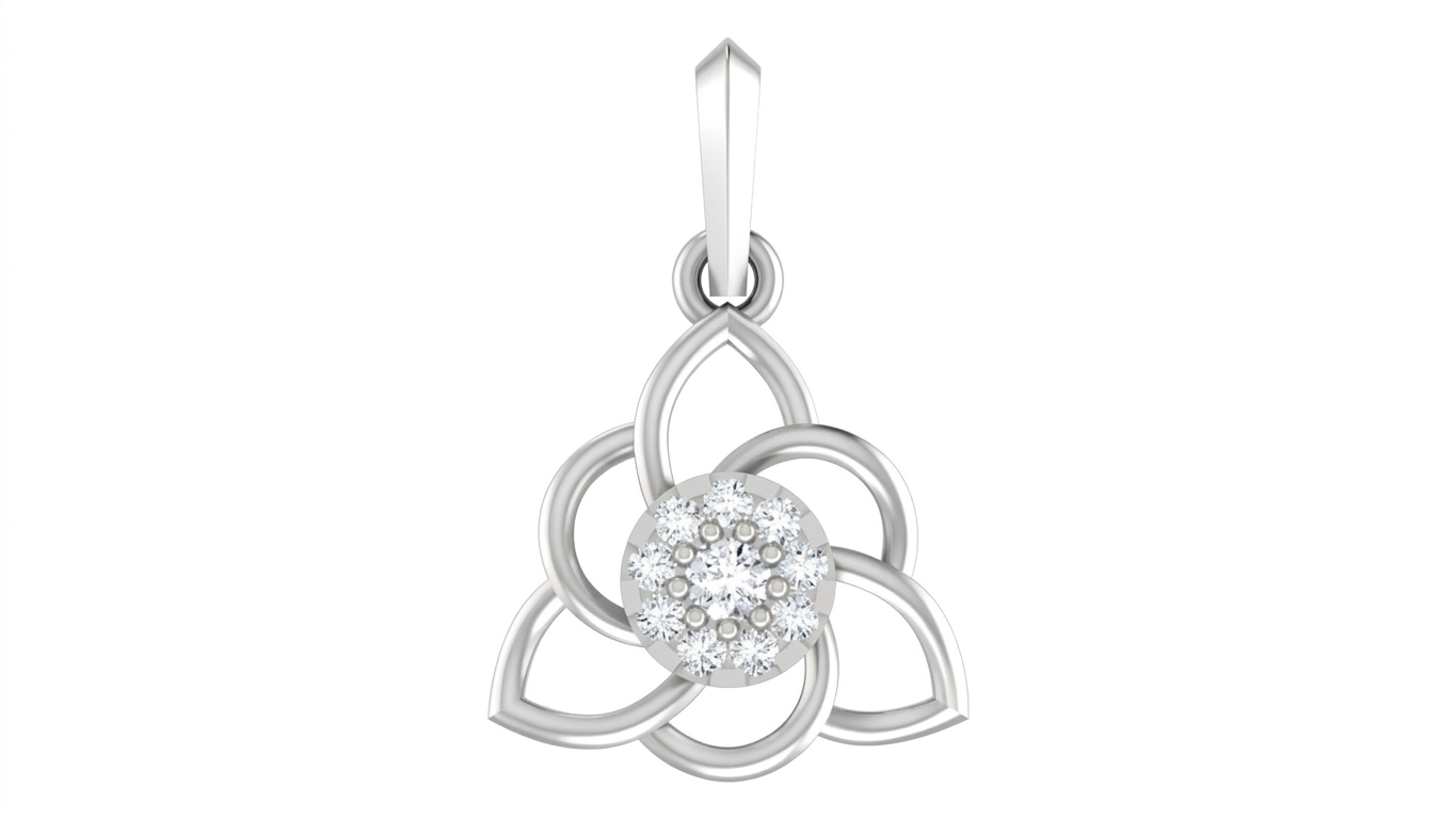 Gold & Diamond Floral Pendant Set KRC40603