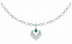 14K Gold & Diamond Gemstone Necklace Set KRB44107NR