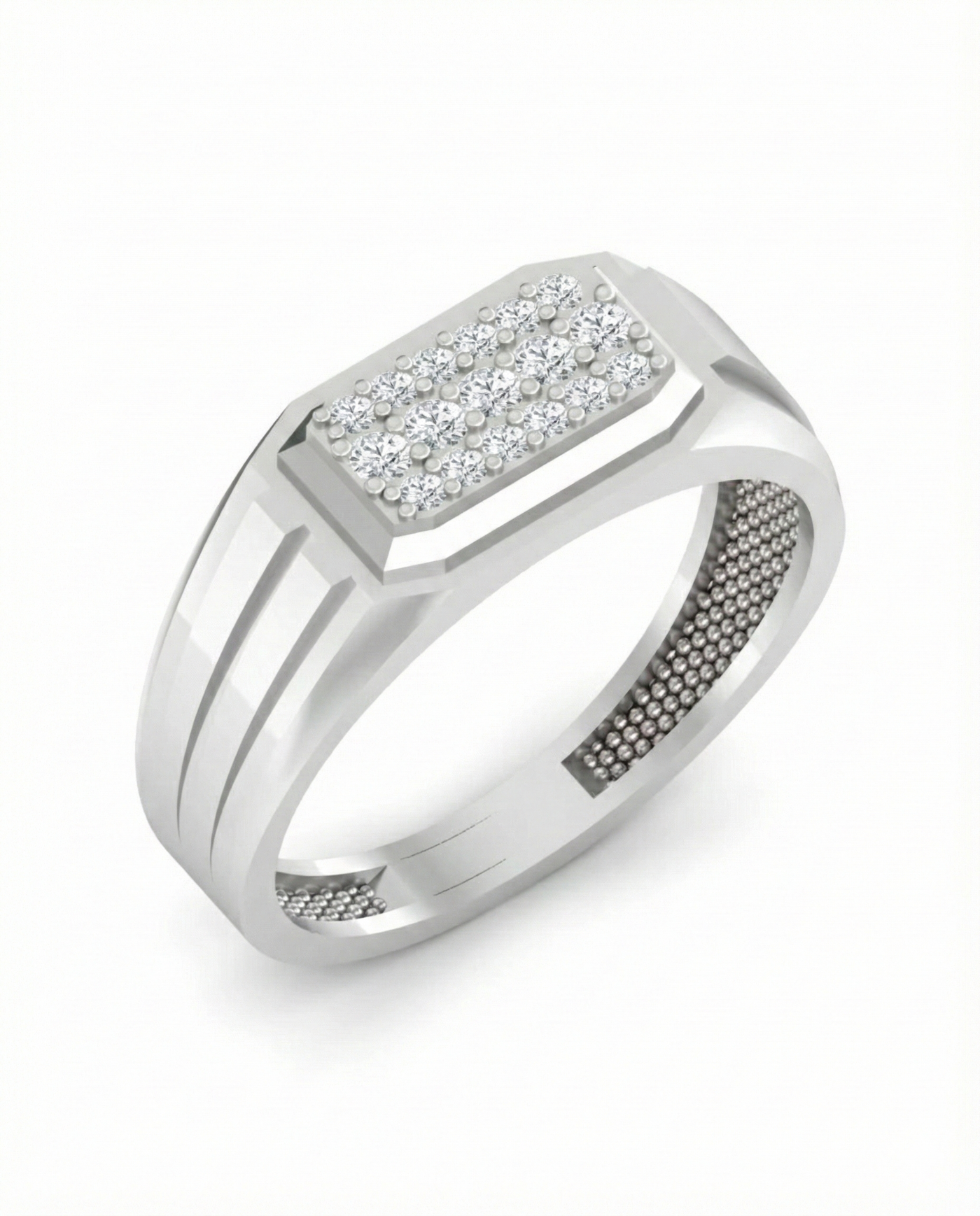Gold & Diamond Band Ring For Men KRC20204