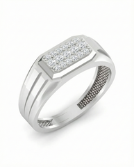 18K Gold & Diamond Band Ring For Men KRA60296