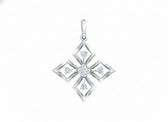 18K Gold & Diamond Floral Pendant Set KRK40182P