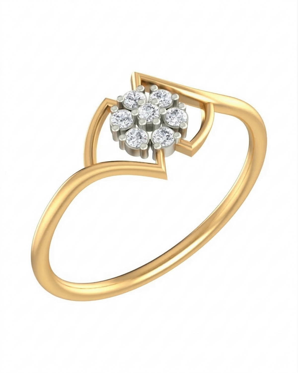 18K Gold & Diamond Dailywear Ring For Women KRB10105-A