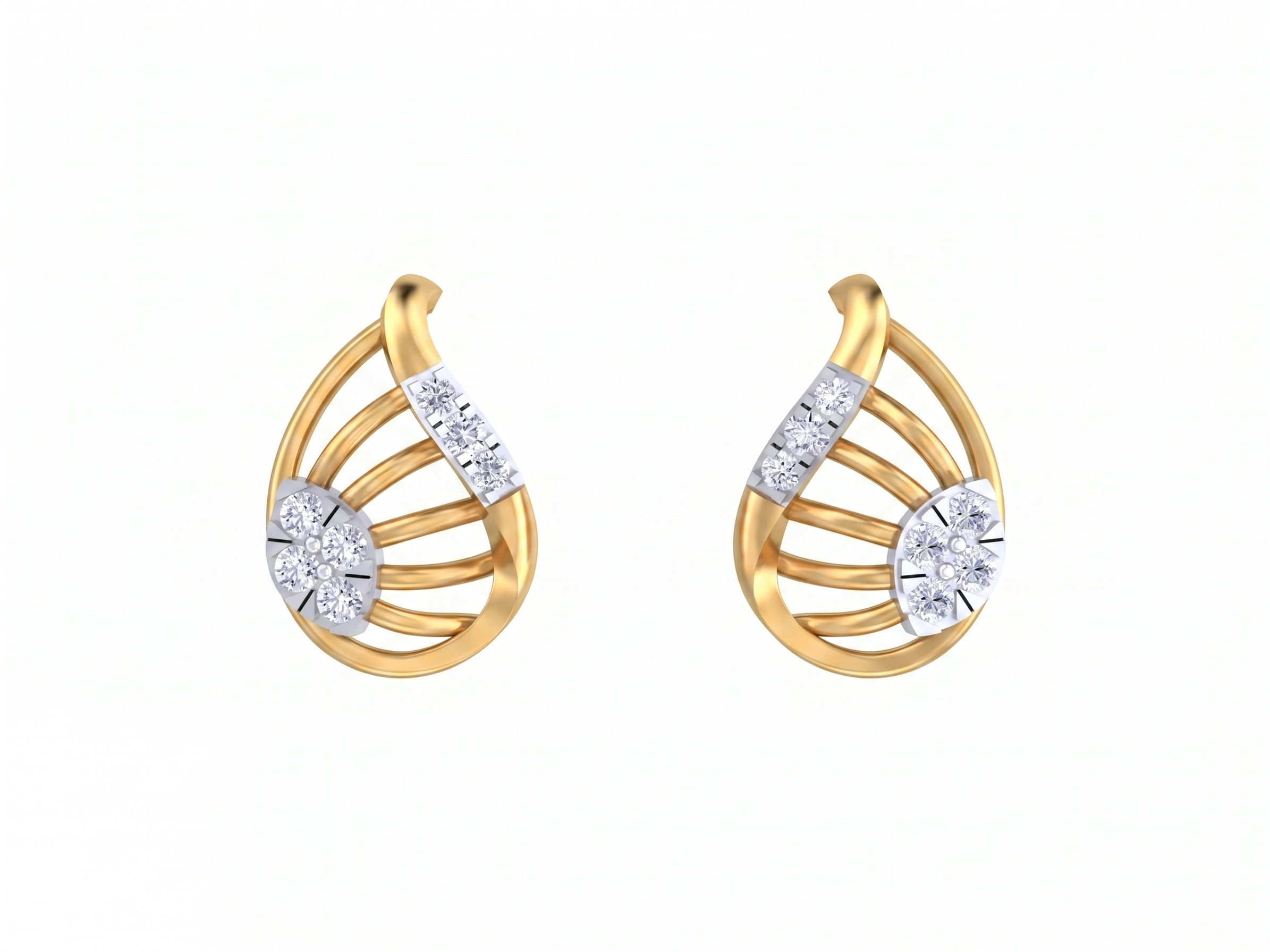 Yellow Gold Diamond Earring | under 40k 