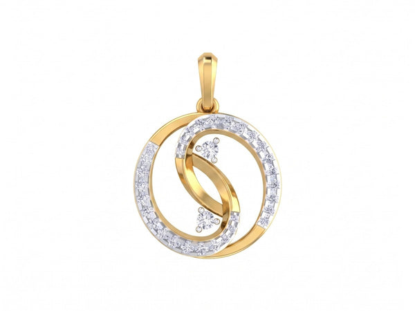 Contemporary Gold & Diamond Pendant Set KRC40712