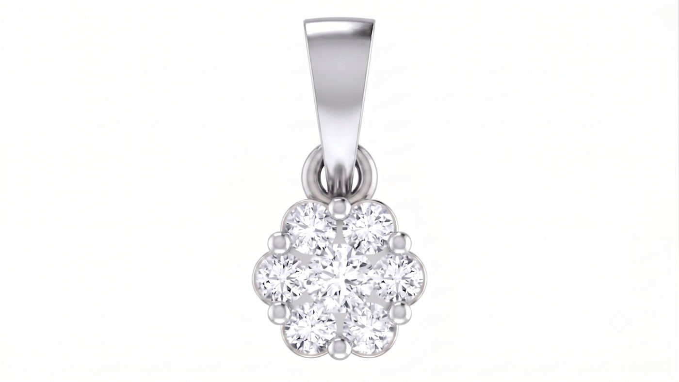 Gold & Diamond Floral Pendant Set KRC40705