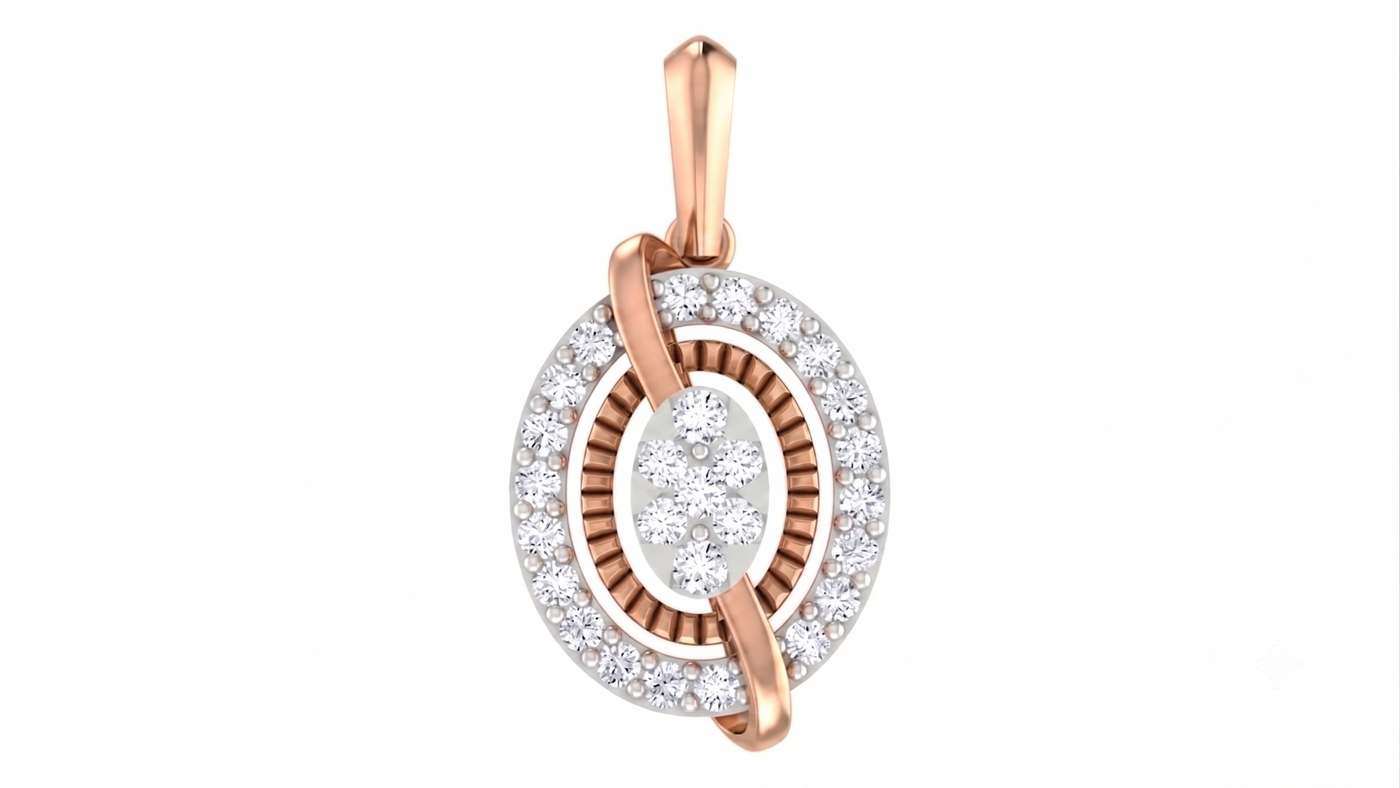 Gold & Diamond Partywear Pendant Set KRC40736