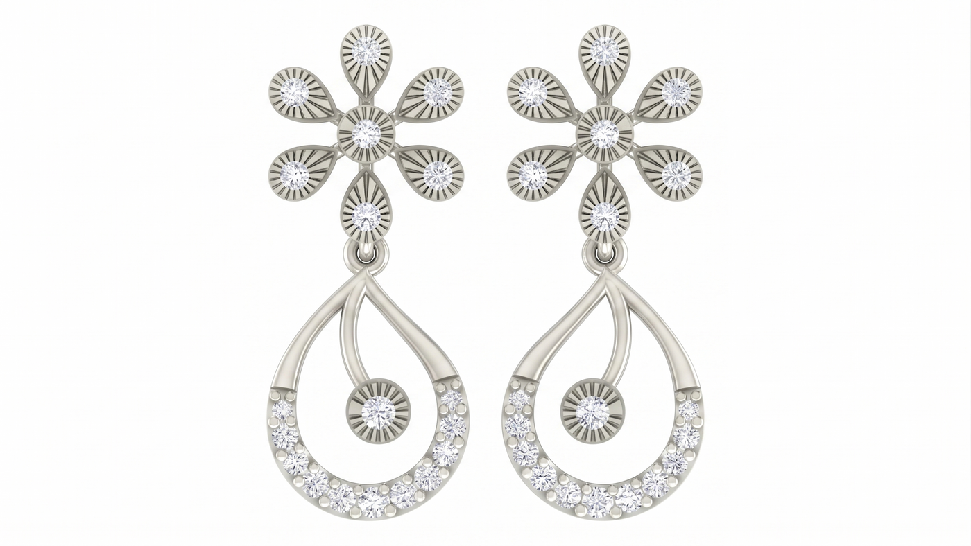 Gold & Diamond Women Dangler Earring KRC60077E