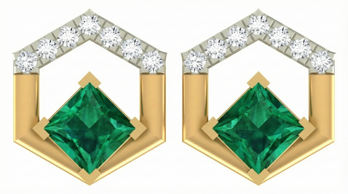 18K Gold & Diamond Women Gemstone Earring KRA40085E