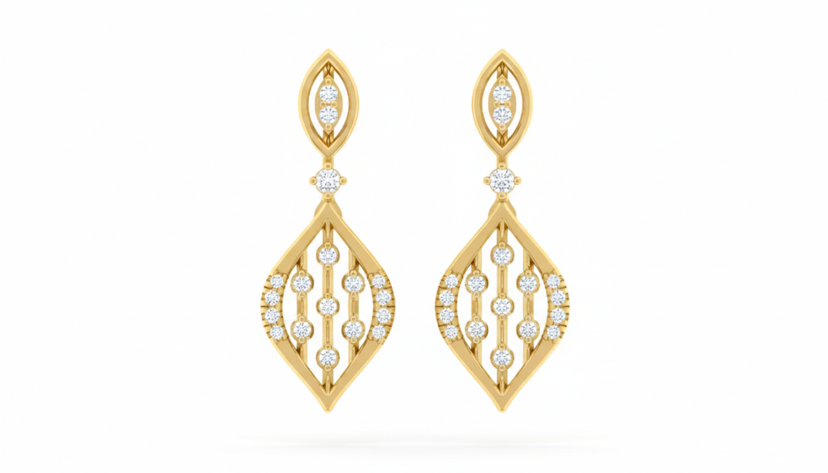 14K Gold & Diamond Women Dangler Earring KRI44015E