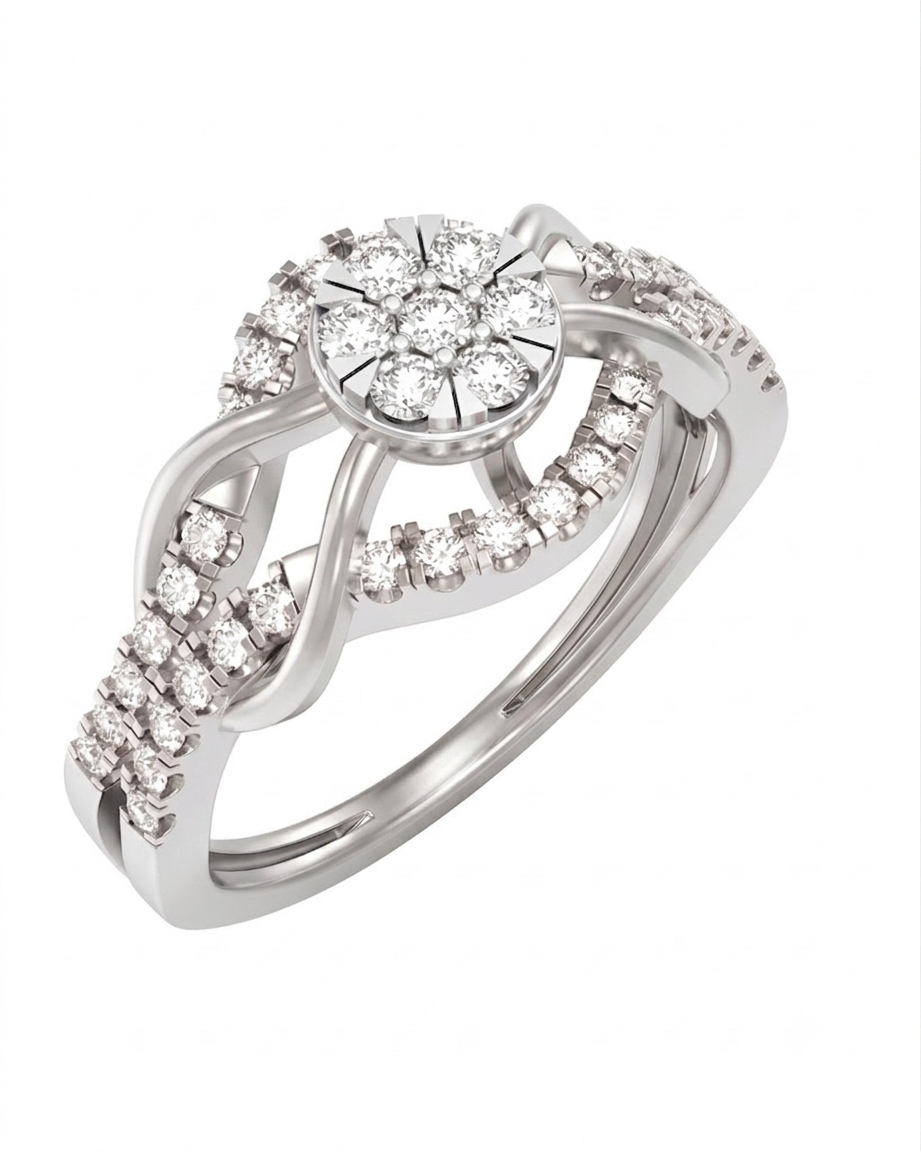 Gold & Diamond Engagement Ring For Women KRC10902