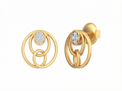 18K Gold & Diamond Women Dailywear Earring KSK019