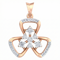 18K Gold & Diamond Floral Pendant Set KRB40072P