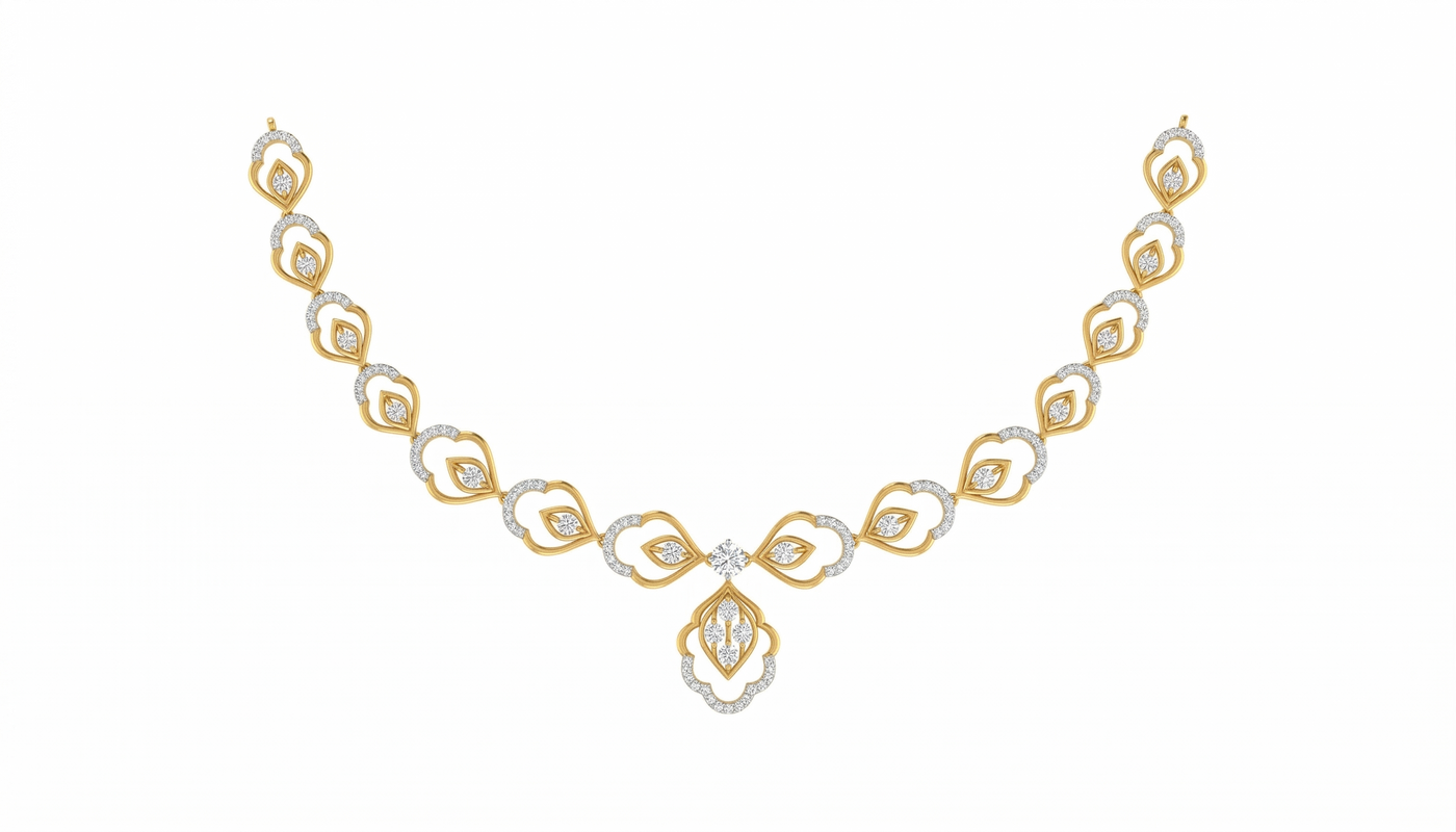 14K Gold & Diamond Lightweight NECKLACE SET KRA44179N