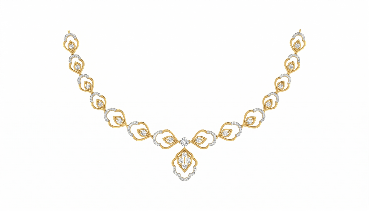 14K Gold & Diamond Lightweight NECKLACE SET KRA44179N