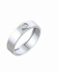 18K Gold & Diamond Solitaire Band Ring For Men KSK213