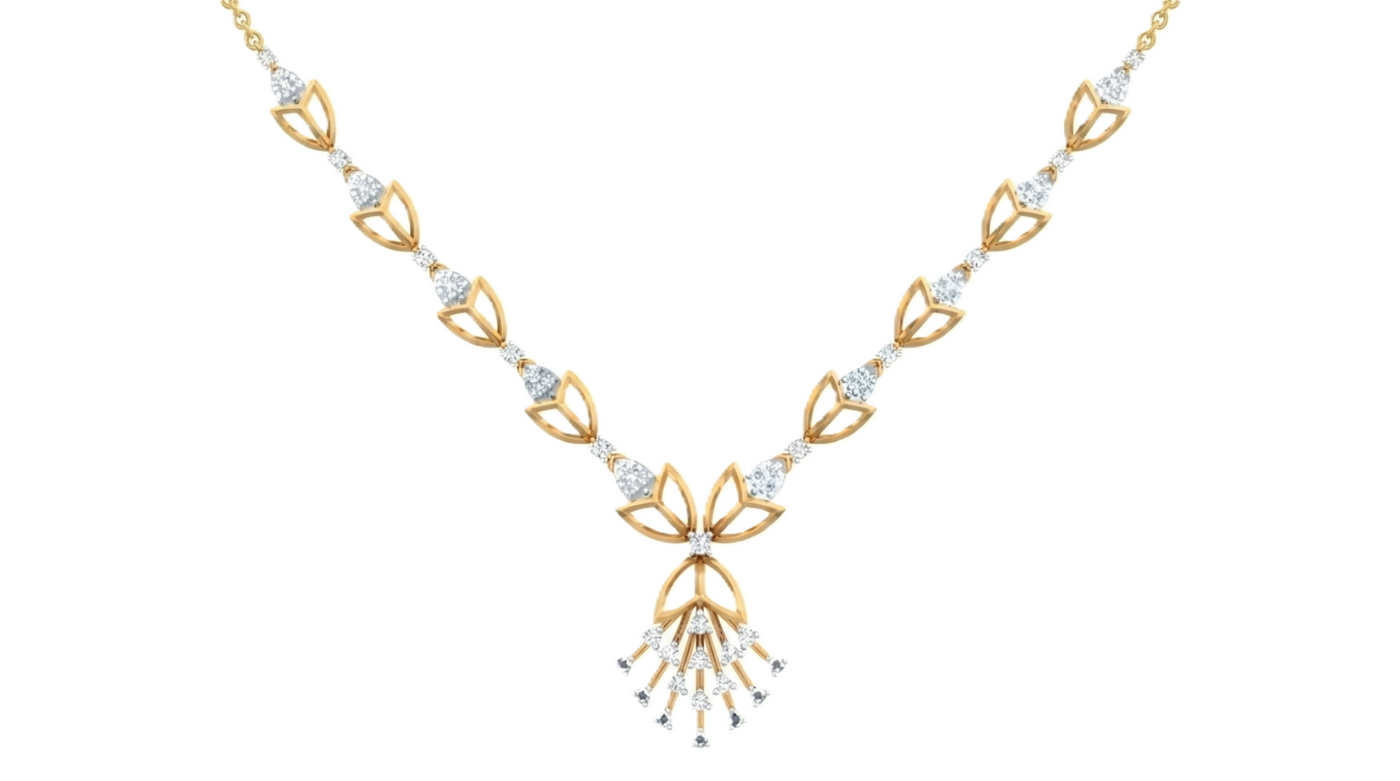Gold & Diamond Dailywear Necklace Set KRC60057