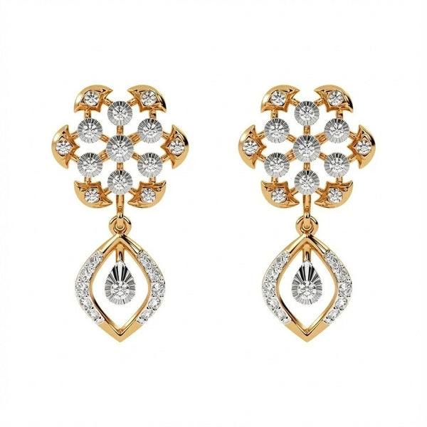 Gold & Diamond Women Dangler Earring KRC60096E