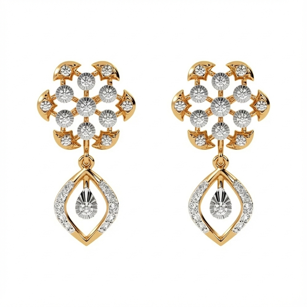 14K Gold & Diamond Women Dangler Earring KRH44034E