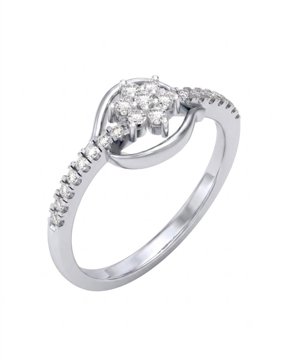 Gold & Diamond Band Ring For Women KRC10841