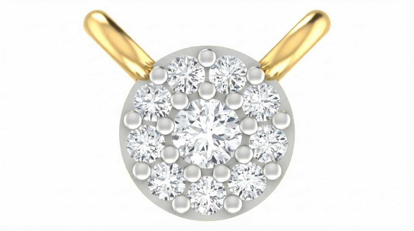 Gold & Diamond Round Mangalsutra For Women KRC50072