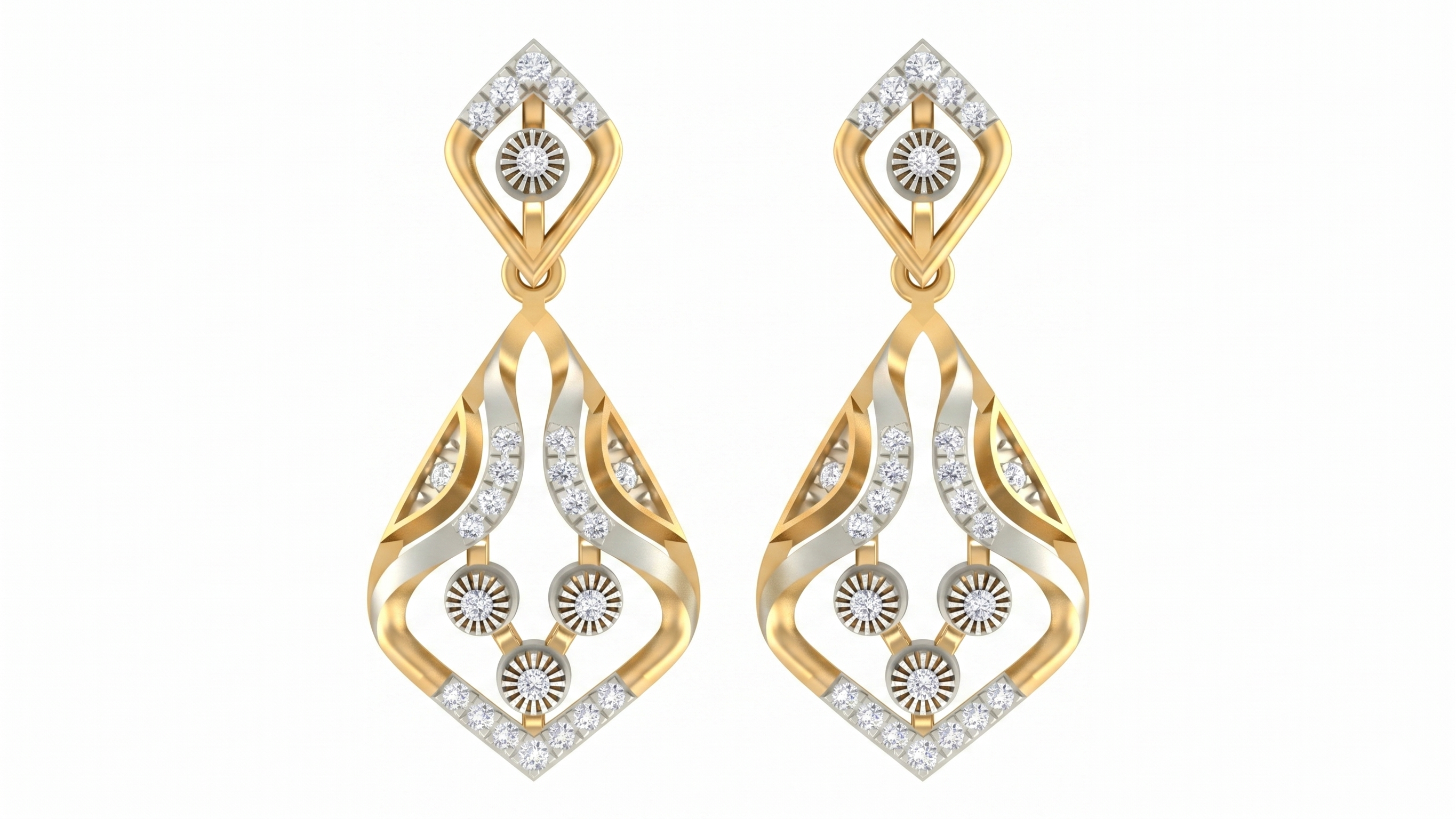 Yellow Gold Diamond Earring | under 40k 
