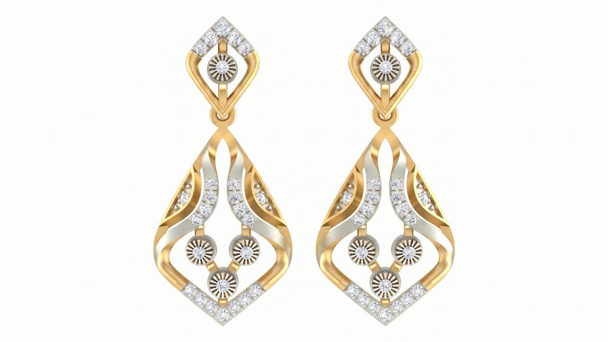 Yellow Gold Diamond Earring | under 40k 