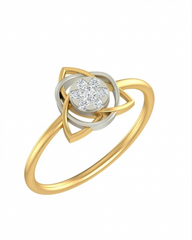 18K Gold & Diamond Dailywear Ring For Women KLR-39